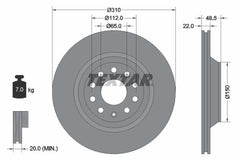 2x Bremsscheibe Hinterachse für AUDI SEAT SKODA VW CUPRA A3 Allstreet Sportback