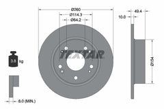 2x Bremsscheibe Hinterachse für HONDA ACCORD VII