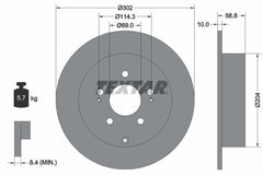2x Bremsscheibe Hinterachse für MITSUBISHI GRANDIS