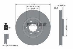2x Bremsscheibe Vorderachse für ALFA ROMEO 159 Sportwagon BRERA GIULIETTA