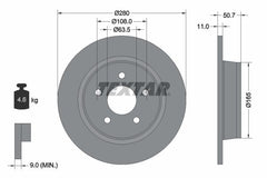 2x Bremsscheibe Hinterachse für FORD C-MAX II GRAND KUGA TOURNEO CONNECT / V408