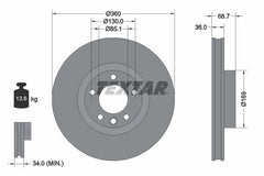Bremsscheibe Vorderachse links für PORSCHE VW CAYENNE TOUAREG VAN