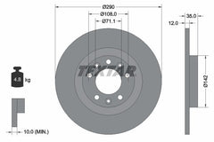 2x Bremsscheibe Hinterachse für CITROËN FIAT OPEL PEUGEOT TOYOTA VAUXHALL DS C4