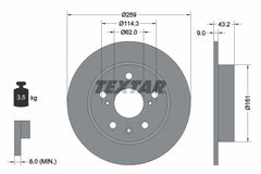 2x Bremsscheibe Hinterachse für SUZUKI S-CROSS SWIFT IV SX4 VITARA