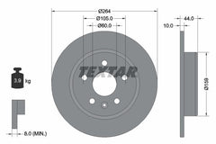 2x Bremsscheibe Hinterachse für OPEL AMPERA-E ASTRA K Sports Tourer