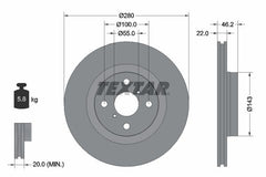 2x Bremsscheibe Vorderachse für TOYOTA YARIS Kasten/Schrägheck