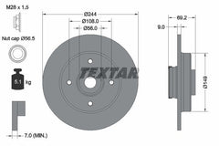 2x Bremsscheibe Hinterachse für CITROËN OPEL PEUGEOT C3 AIRCROSS II / ORIGIN