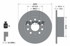 2x Bremsscheibe Hinterachse für SKODA OCTAVIA III Combi