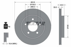 2x Bremsscheibe Hinterachse für SSANGYONG KG MOBILITY REXTON VAN