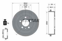 2x Bremstrommel Hinterachse für AUDI SEAT SKODA VW A2 CORDOBA IBIZA III IV SC