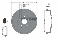 2x Bremstrommel Hinterachse für SUBARU FORESTER IMPREZA Coupe Stufenheck