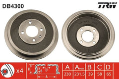 2x Bremstrommel Hinterachse für SEAT VW INCA CADDY II Großraumlimousine