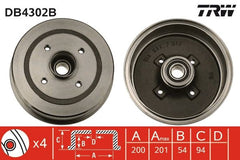 2x Bremstrommel Hinterachse für OPEL CORSA C TIGRA TwinTop Kasten/Schrägheck