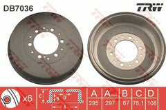 2x Bremstrommel Hinterachse für TOYOTA FORTUNER HILUX VI Pick-up VII VIII