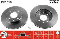 2x Bremsscheibe Vorderachse für NISSAN RENAULT KUBISTAR Kasten CLIO I II