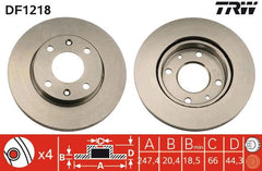 2x Bremsscheibe Vorderachse für CITROËN PEUGEOT VISA 205 I Cabriolet II 407