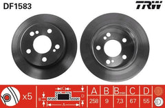 2x Bremsscheibe Hinterachse für MERCEDES-BENZ 124 Stufenheck Coupe T-Model 190
