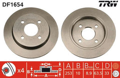 2x Bremsscheibe Hinterachse für FORD TVR FIESTA V Stufenheck VI FOCUS I Turnier