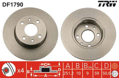 2x Bremsscheibe Hinterachse für ALFA ROMEO FIAT LANCIA 164 BRAVO II CROMA LINEA