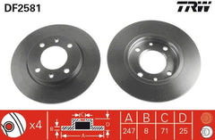 2x Bremsscheibe Hinterachse für CITROËN PEUGEOT SAXO XSARA Break Coupe ZX