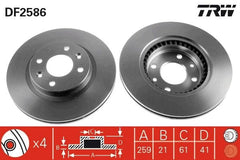 2x Bremsscheibe Vorderachse für LADA NISSAN RENAULT DACIA LARGUS Kasten/Kombi