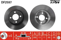 2x Bremsscheibe Vorderachse für AUDI 80 B4 Stufenheck Avant COUPE B3