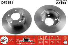 2x Bremsscheibe Hinterachse für AUDI SKODA VW 100 C3 Stufenheck Avant C4 A6 C5