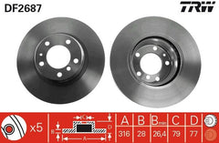 2x Bremsscheibe Vorderachse für BMW 7