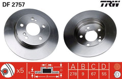 2x Bremsscheibe Hinterachse für CHRYSLER MERCEDES-BENZ CROSSFIRE Roadster