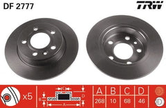 2x Bremsscheibe Hinterachse für FORD SEAT VW GALAXY I MK VAN ALHAMBRA SHARAN