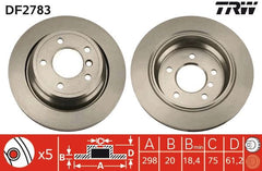 2x Bremsscheibe Hinterachse für BMW ALPINA 5 Touring B10