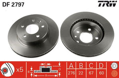 2x Bremsscheibe Vorderachse für MERCEDES-BENZ V-KLASSE VITO Bus Kasten