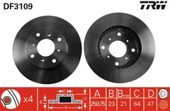 2x Bremsscheibe Vorderachse für HONDA ACCORD VI Coupe Hatchback PRELUDE IV V