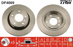 2x Bremsscheibe Hinterachse für BMW 3 Coupe Touring Cabriolet Compact