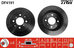 2x Bremsscheibe Hinterachse für HONDA ACCORD III Aerodeck CIVIC IV Stufenheck V