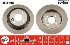 2x Bremsscheibe Hinterachse für MINI Cabriolet Roadster CLUBMAN CLUBVAN Coupe