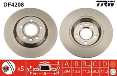 2x Bremsscheibe Hinterachse für FORD SEAT VW GALAXY I MK VAN ALHAMBRA
