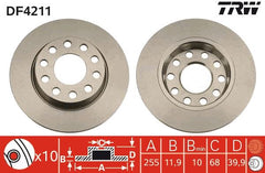 2x Bremsscheibe Hinterachse für AUDI SEAT A4 B6 Avant Cabriolet B7