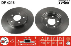 2x Bremsscheibe Hinterachse für FORD JAGUAR MONDEO III Stufenheck Turnier