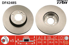 2x Bremsscheibe Vorderachse für BMW 5 Touring