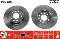 2x Bremsscheibe Hinterachse für FIAT OPEL SAAB CADILLAC CROMA Kasten/Kombi