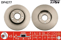 2x Bremsscheibe Vorderachse für FORD TOURNEO CONNECT TRANSIT