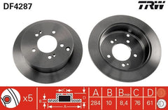 2x Bremsscheibe Hinterachse für HYUNDAI KIA ix35 SANTA FÉ I TRAJET TUCSON
