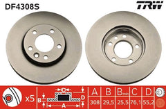 2x Bremsscheibe Vorderachse für VW TOUAREG CALIFORNIA T5 Camper T6 MULTIVAN
