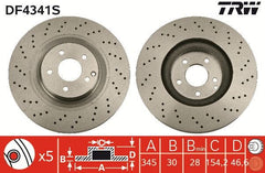 2x Bremsscheibe Vorderachse für MERCEDES-BENZ C-KLASSE T-Model Sportcoupe CLK