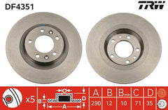 2x Bremsscheibe Hinterachse für CITROËN PEUGEOT C5 III Break 407 SW 508 I 607