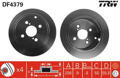 2x Bremsscheibe Hinterachse für TOYOTA COROLLA Stufenheck Kombi Verso YARIS