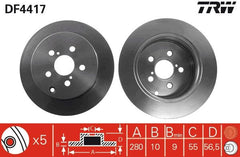 2x Bremsscheibe Hinterachse für TOYOTA AVENSIS Stufenheck Kombi