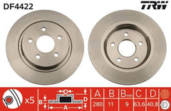 2x Bremsscheibe Hinterachse für FORD VOLVO C-MAX FOCUS II Turnier Stufenheck