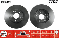 2x Bremsscheibe Vorderachse für HONDA ACCORD VII Tourer